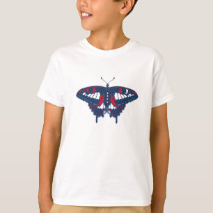 Camiseta patriótica de la mariposa