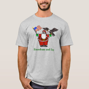 Camiseta Patriótica de Santa Bandera y Navidades d
