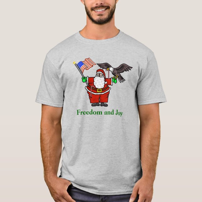 Camiseta Patriótica de Santa Bandera y Navidades d (Anverso)