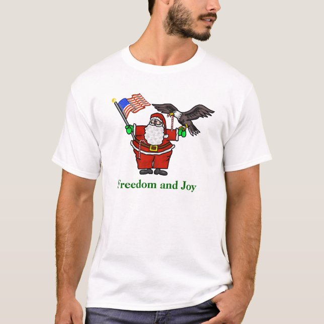Camiseta Patriótica de Santa Bandera y Navidades d (Anverso)