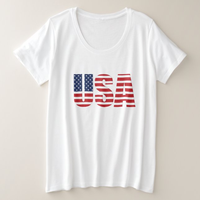 Camiseta patriótica de tamaño superior para mujere (Anverso del diseño)