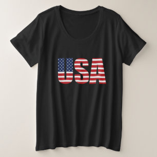 Camiseta patriótica de tamaño superior para mujere