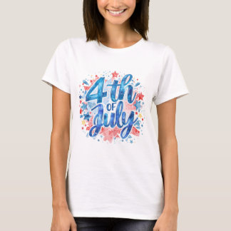 Camiseta patriótica del 4 de julio de acuarela par