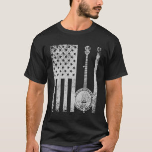 Camiseta patriótica del amante del banjo de la