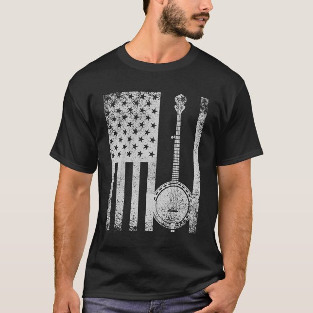 Camiseta patriótica del amante del banjo de la (Anverso)