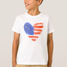 Camiseta patriótica del corazón