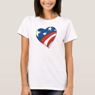 Camiseta patriótica del corazón