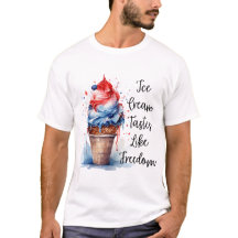 Camiseta Patriótica del Crema de Hielo de Julio