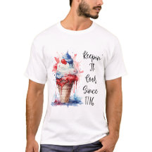 Camiseta Patriótica del Crema de Hielo de Julio