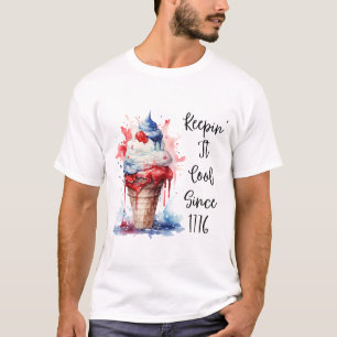 Camiseta Patriótica del Crema de Hielo de Julio