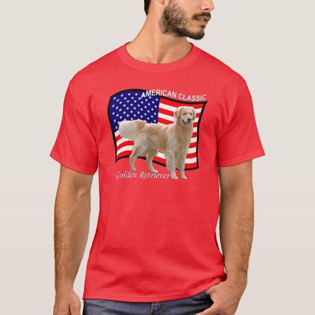 Camiseta patriótica del golden retriever (Anverso)