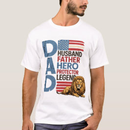 Camiseta patriótica del león del papá de la bander