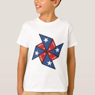 Camiseta patriótica del molinillo de viento