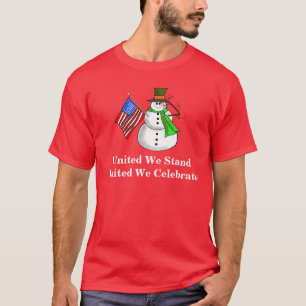Camiseta patriótica del navidad del muñeco de