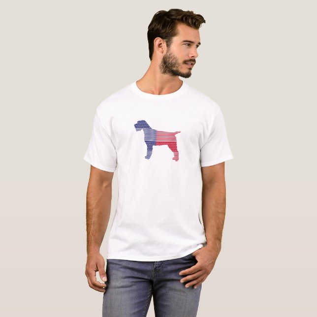 Camiseta patriótica del perro el señalar Griffon (Anverso completo)