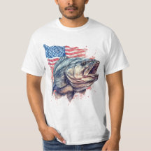 Camiseta Patriótica del pescador estadounidense