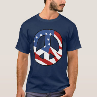 Camiseta patriótica del signo de la paz
