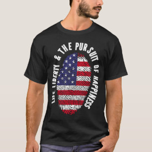 Camiseta Patriótica EEUU Vida Libertad y búsqueda de la fel