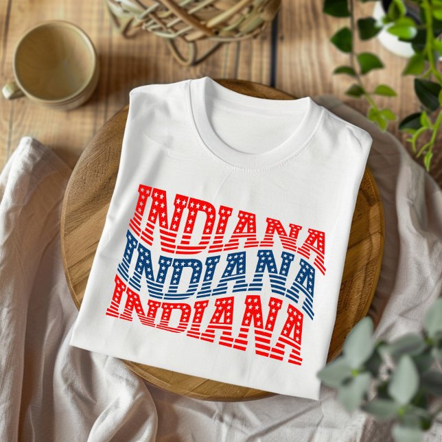 Camiseta Patriótica Indiana Rojo y Azul Boho (Subido por el creador)