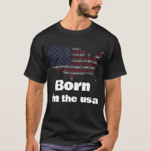 Camiseta Patriótica Mapa Bandera de EE. UU. Nacido