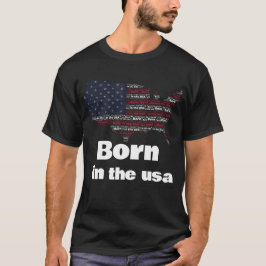 Camiseta Patriótica Mapa Bandera de EE. UU. Nacido