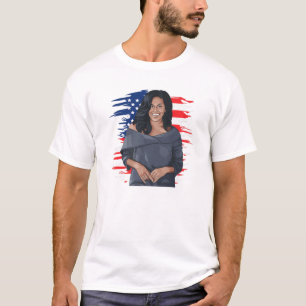 Camiseta Patriótica Michelle Obama Mujeres Historia Mes Amo