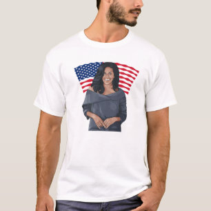 Camiseta Patriótica Michelle Obama Mujeres Historia Mes Amo