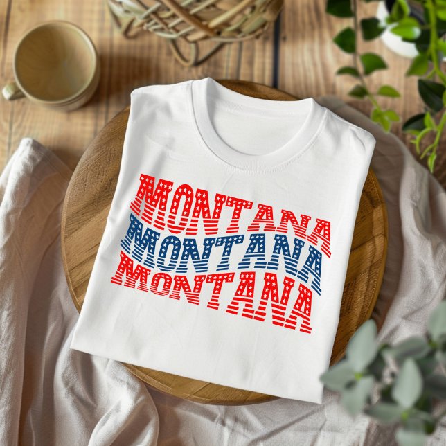 Camiseta Patriótica Montana Rojo y Boho Azul (Subido por el creador)