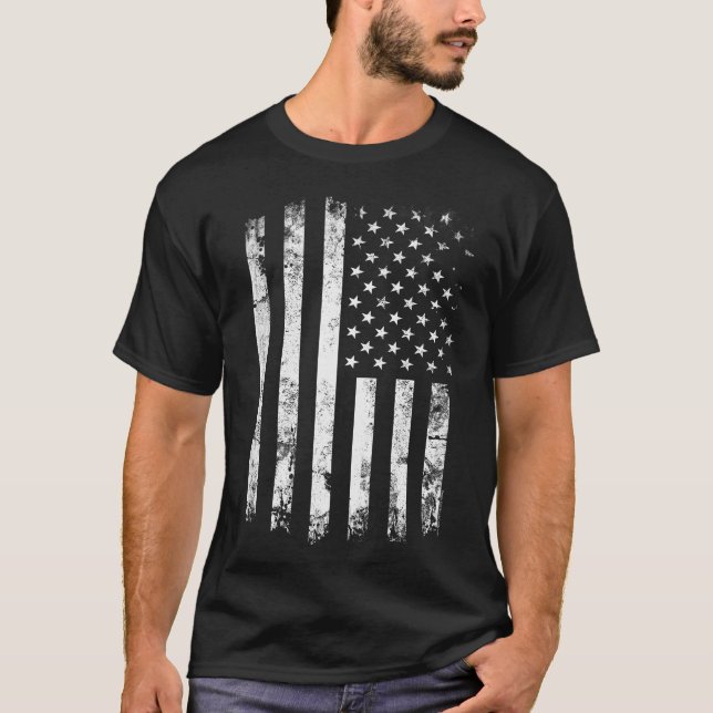Camiseta patriótica oscura de la bandera americana (Anverso)