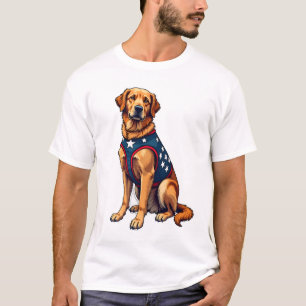 Camiseta Patriótica para Perro de Servicio Golden