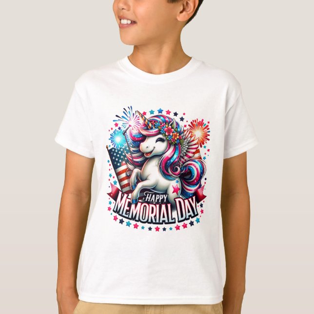 Camiseta Patriótica Unicornio para niños (Anverso)