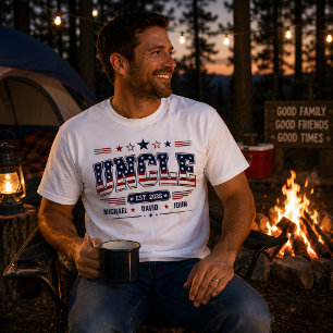 Camiseta Patriótica USA Tío Est 2026 Nombre de Niñ