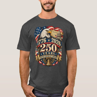 Camiseta Patriótica Vintage 250 Años USA 1776–2026
