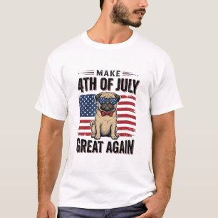 Camiseta Patriótica Vintage de Pug del 4 de Julio_