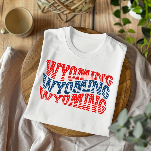 Camiseta Patriótica Wyoming Rojo y Azul Boho (Subido por el creador)