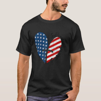Camiseta Patriótico 4 De Julio Bandera Estadounidense Fe De