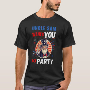 Camiseta Patriótico 4 de julio, el tío Sam quiere que le ha