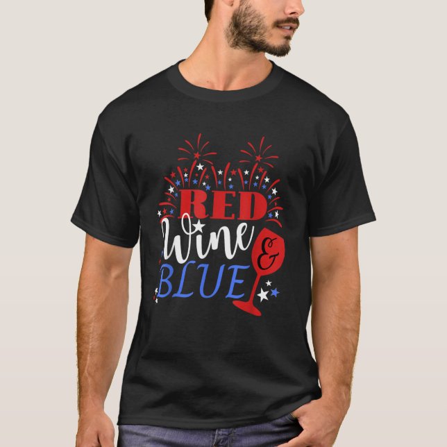 Camiseta Patriótico 4 de julio Humor divertido de vino cuar (Anverso)