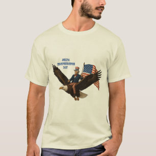 Camiseta Patriótico 4 de julio Tío Sam Montando a un águila