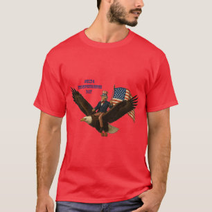 Camiseta Patriótico 4 de julio Tío Sam Montando a un águila