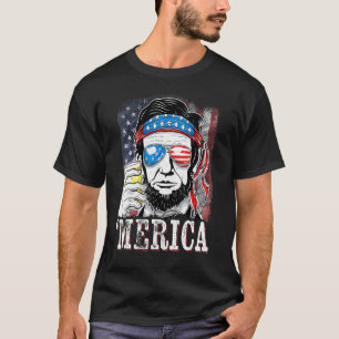 Camiseta Patriótico Abraham Lincoln Merica Bandera Estadoun