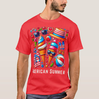 Camiseta Patriótico Americano de Verano 4 de Julio Celebrat