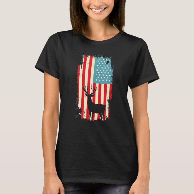 Camiseta Patriótico americano Deer Hunter (Anverso)