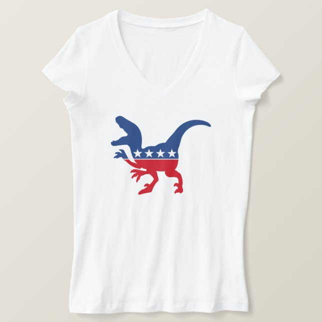 Camiseta Patriótico anti-política T-Rex (Anverso del diseño)