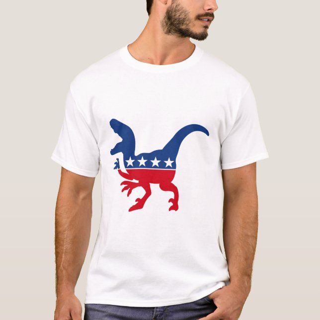 Camiseta Patriótico anti-política T-Rex (Anverso)