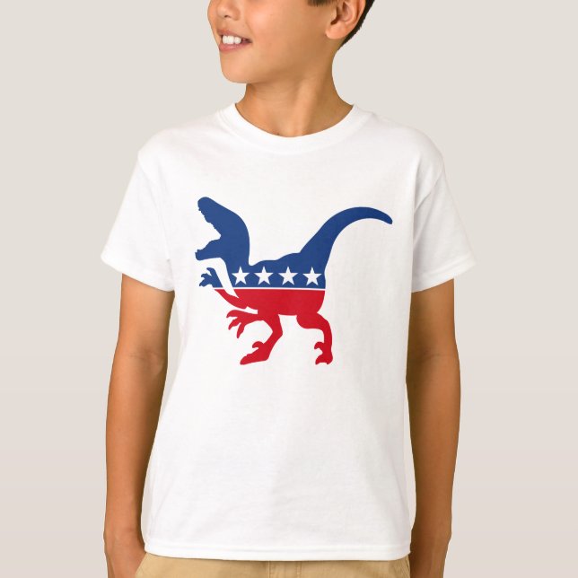 Camiseta Patriótico anti-política T-Rex (Anverso)