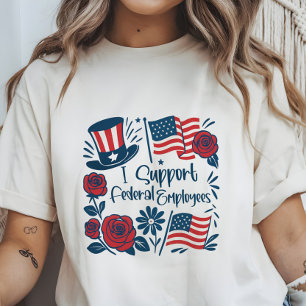 Camiseta Patriótico Apoyo a Empleados Federales, Trabajador