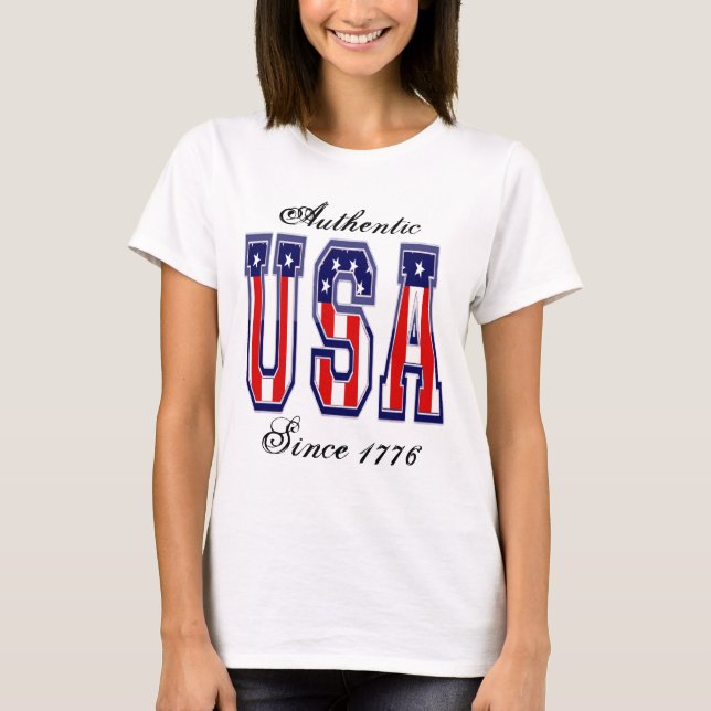 Camiseta Patriótico Auténtico EEUU (Anverso)