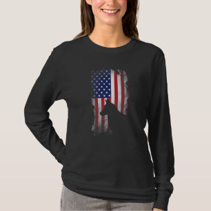 Camiseta Patriótico Belga Malinois Bandera Estadounidense P