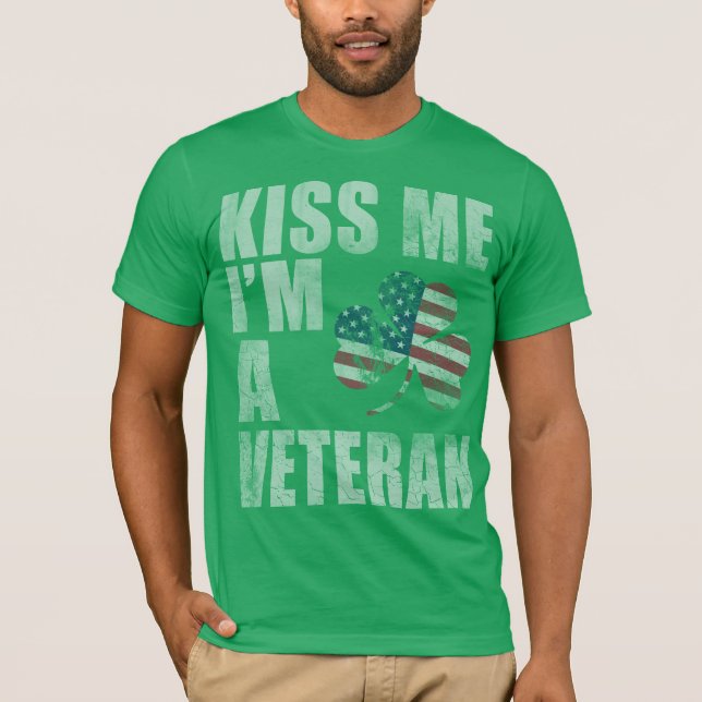 Camiseta Patriótico Bésame Soy un veterano (Anverso)